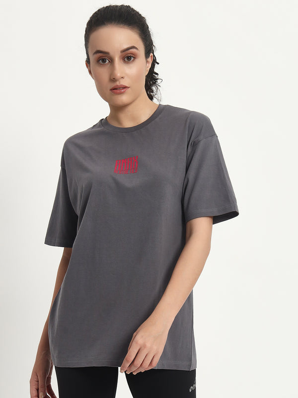 NRNS Grey & Magenta Oversized T-shirt