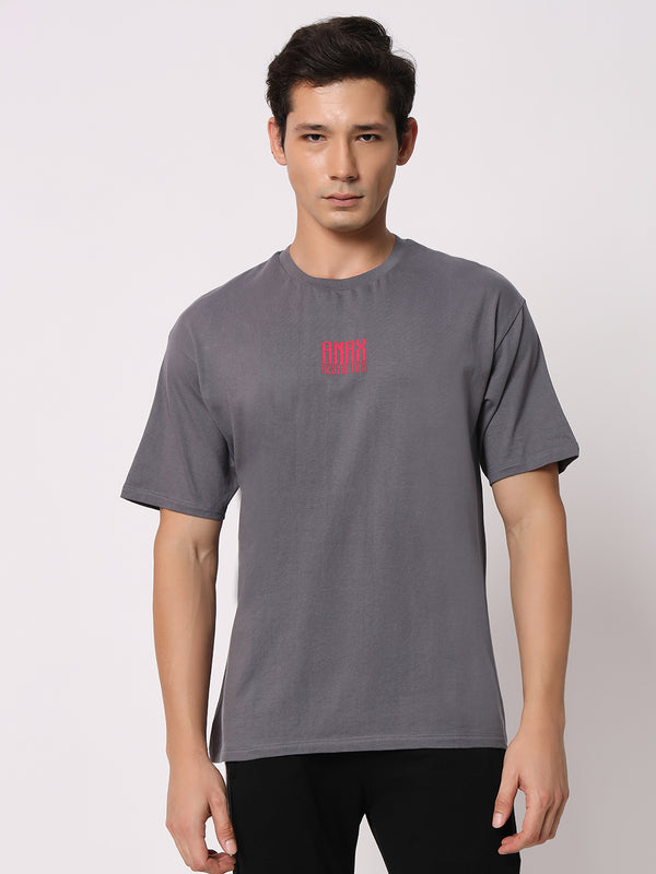 NRNS Grey & Magenta Oversized T-shirt