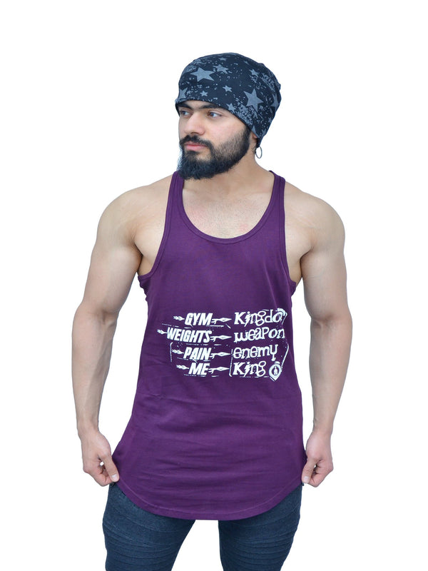 Concord Purple & White Spartan Quote Arc Stringer