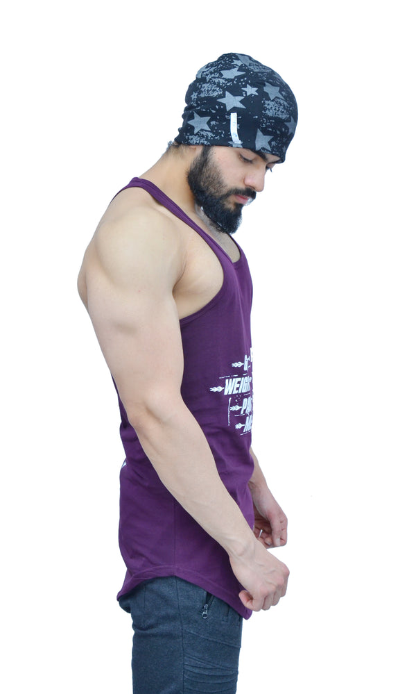 Concord Purple & White Spartan Quote Arc Stringer