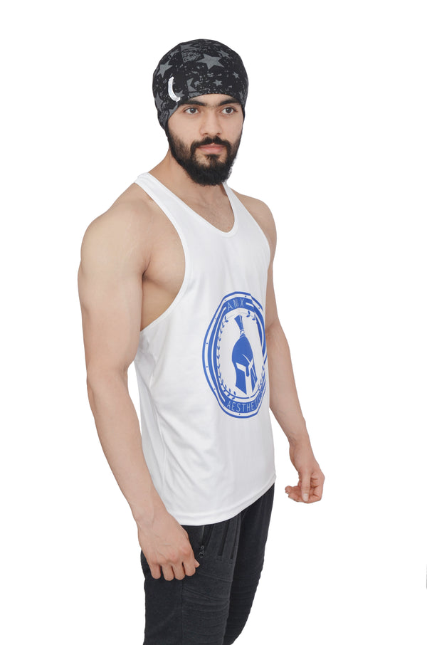 White Big Logo Performance Stringer