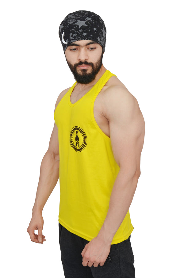 Neon Yellow Small Logo Performance Stringer