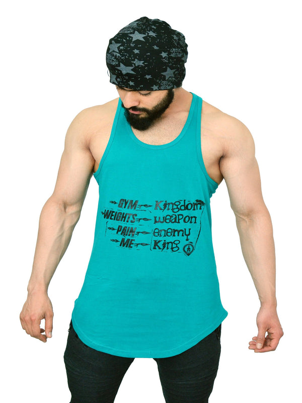 Caribbean Teal & Black Spartan Quote Arc Stringer