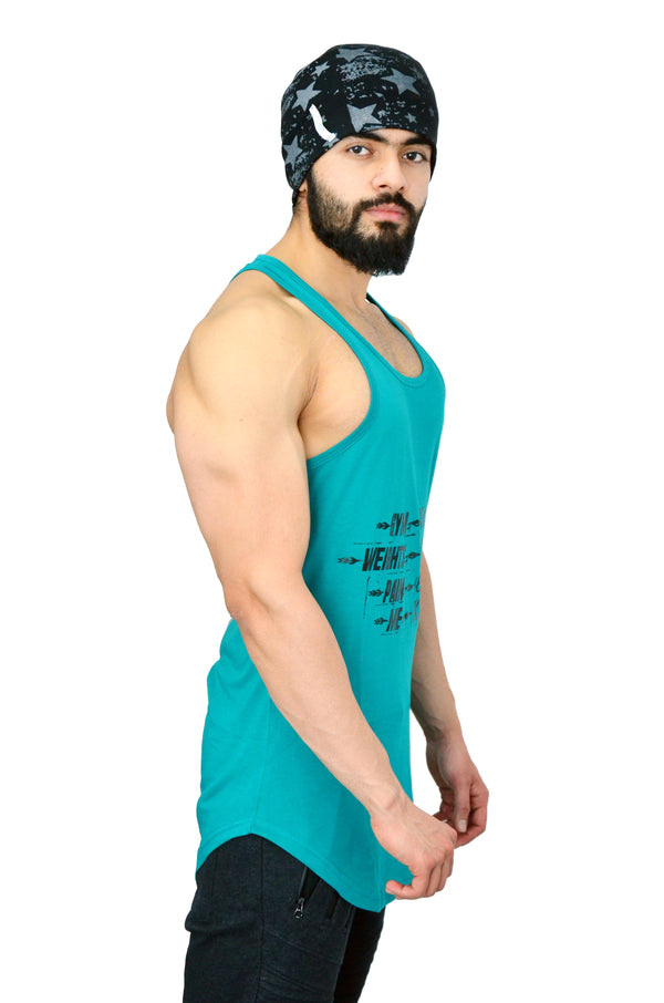 Caribbean Teal & Black Spartan Quote Arc Stringer