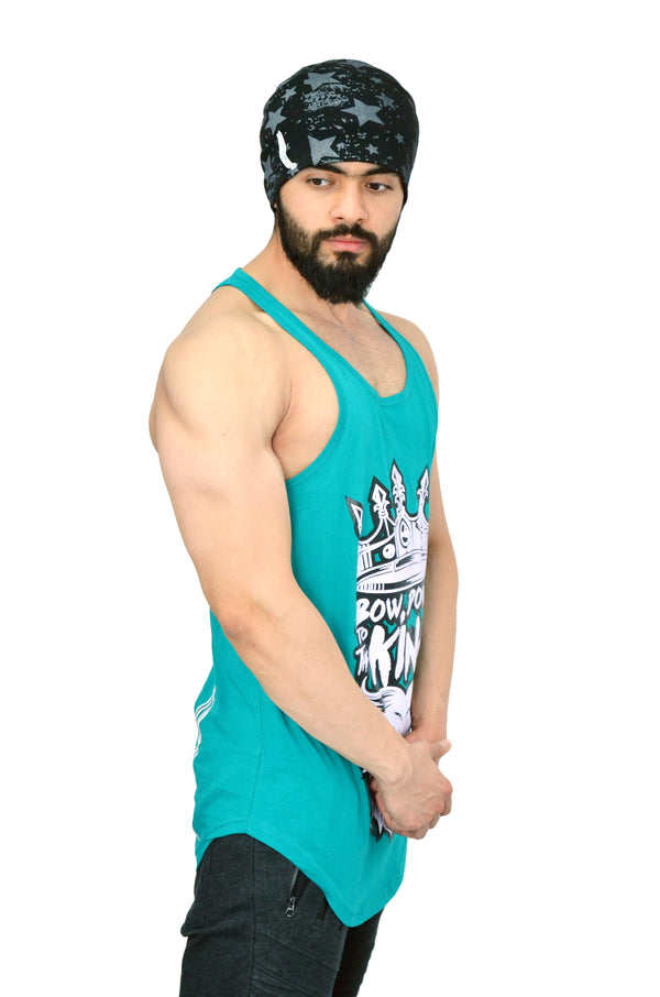 Caribbean Teal & White Bow Down Arc Stringer